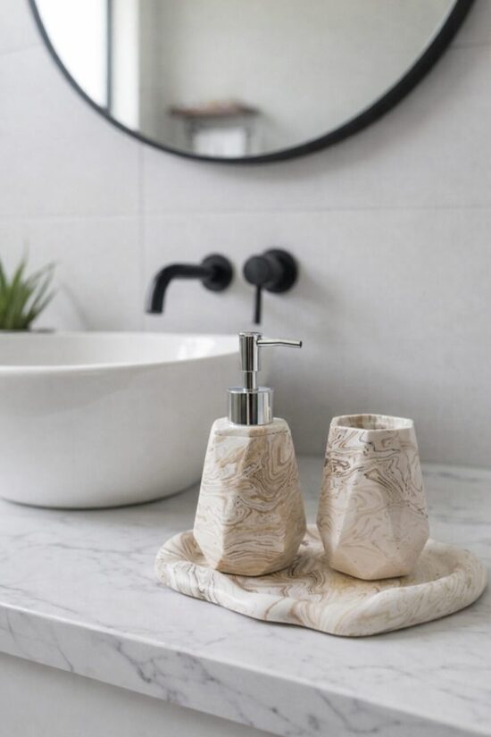 Vonios rinkinys | Marmuro efektas (Jesmonitas)